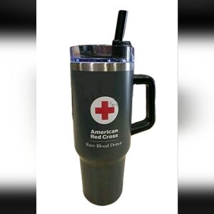 American Red Cross Gray Black Red 40 Oz. Stainless Steel Tumbler Mug